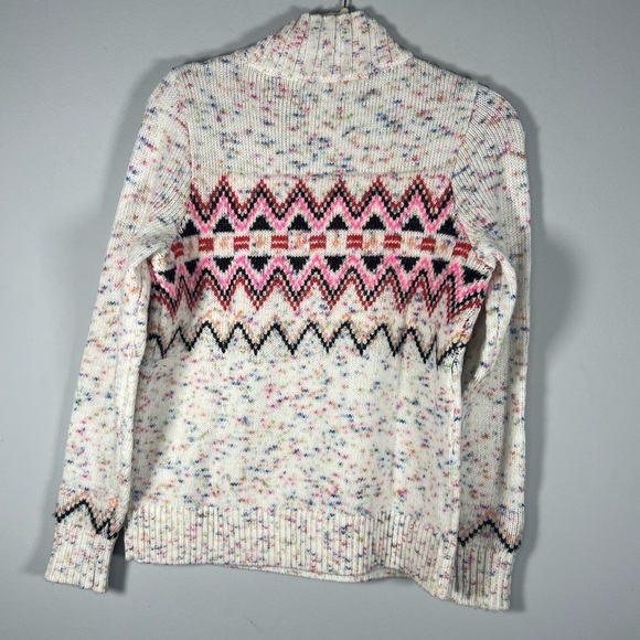 Loft Flecked Fair Isle Mock Neck Sweater XS - Picture 11 of 11
